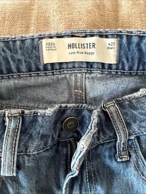 Hollister Light Blue Low-Rise Baggy Flare Jeans